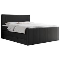 BOXSPRINGBETT KING DOREN 160/200 Schwarz Kunstleder - H3 - Schwarz, Holz/Textil (160/200cm) - MKS
