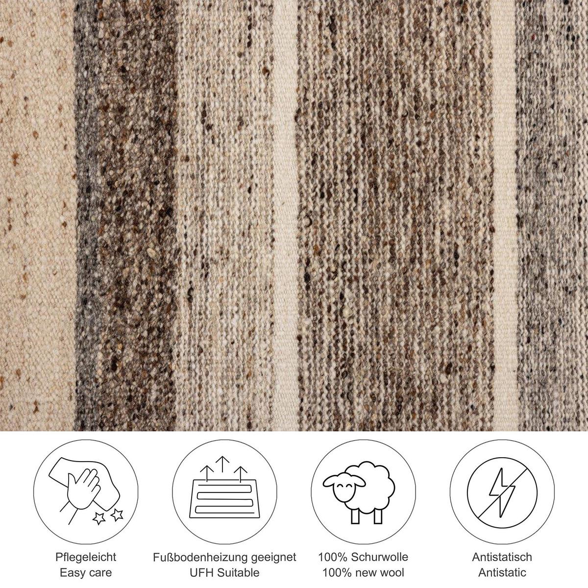 HANDWEBTEPPICH Ehrwald TK-155 Wendbar 120x180 cm - Beige, Textil (120/180cm) - THEKO