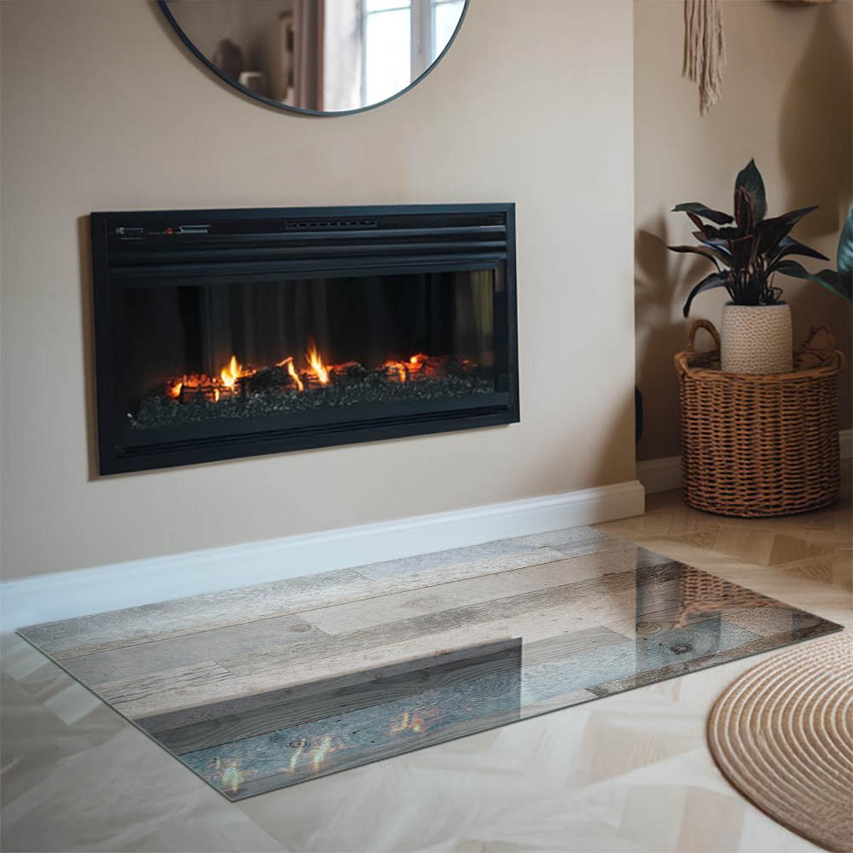 GLASPLATTE für Kamin 120x80 cm - Grau, Glas (120/80/0.4cm) - TULUP