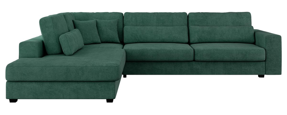 ECKSOFA Savona Grün Strukture - links - Schwarz/Grün, Kunststoff/Textil (316/249cm) - MKS