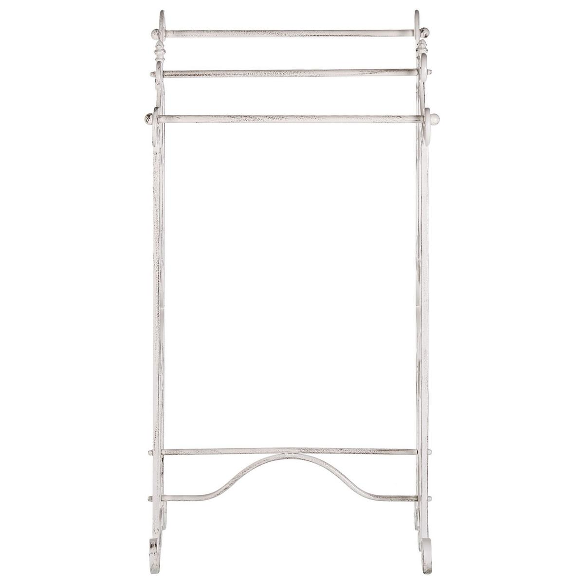 HANDTUCHSTÄNDER Antik Optik weiß 45 x 90 cm Chillan - Weiß, Metall (27/90/34cm) - Beliani