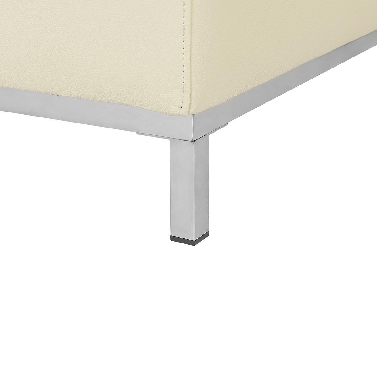 OTTOMANE Oslo 71/95/46 cm - Beige, Leder (95/46/71cm) - Beliani