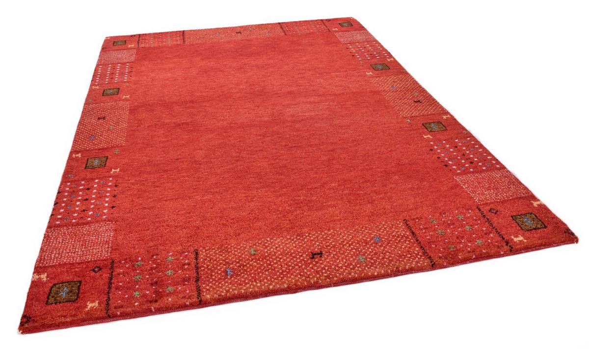 HANDKNÜPFTEPPICH Denver 70x140 cm - Rot, Textil (70/140cm) - THEKO