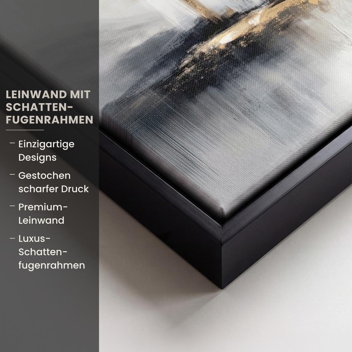 LEINWAND Bilder mit Rahmen - Abstrakt - Malerei - Christentum - Kreuz - 20x20 - Weiß, Textil (20/20cm) - MuchoWow