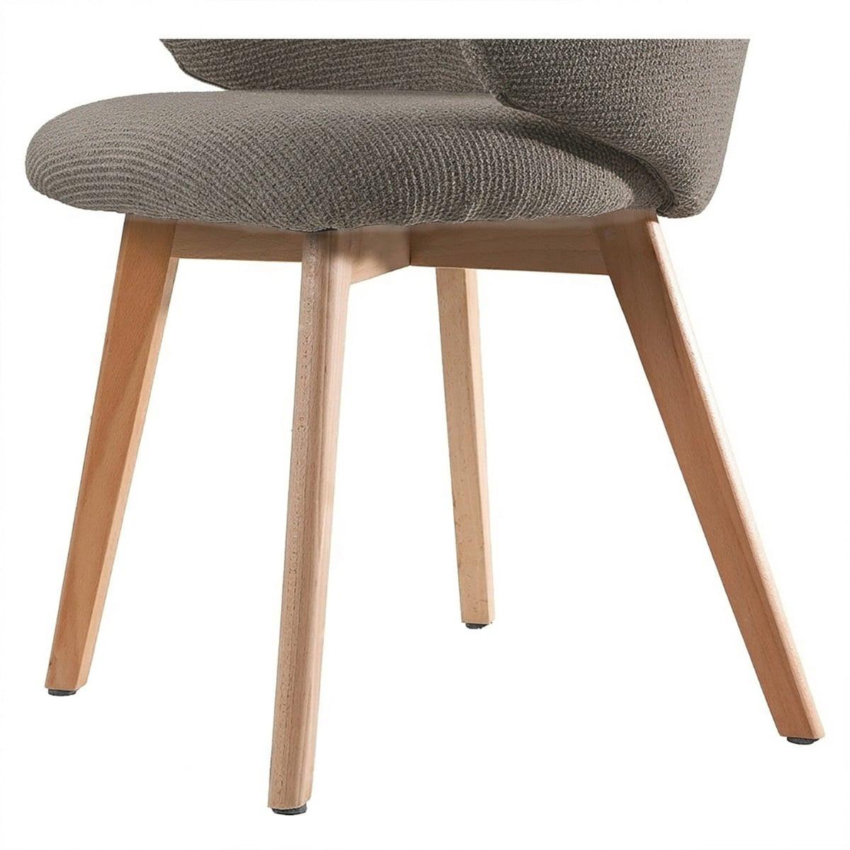 STÜHLE 2er?Set aus stoff und massive Holzfüße 60/55/79 cm - Braun, Textil (55/79/63.5cm) - Calicosy