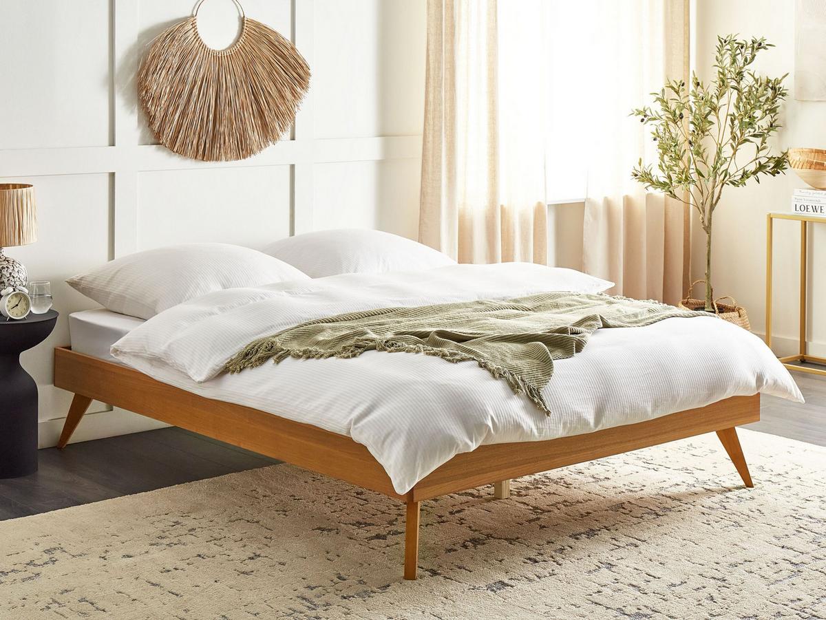 BETT 160/200 cm Hellbraun Berric - Hellbraun, Holzwerkstoff (160/200cm) - Beliani