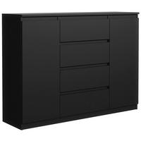 KOMMODE Schwarz 120/102/39 - Schwarz, Holzwerkstoff (120/102/39cm) - RAUMHIRSCH FURNITURE