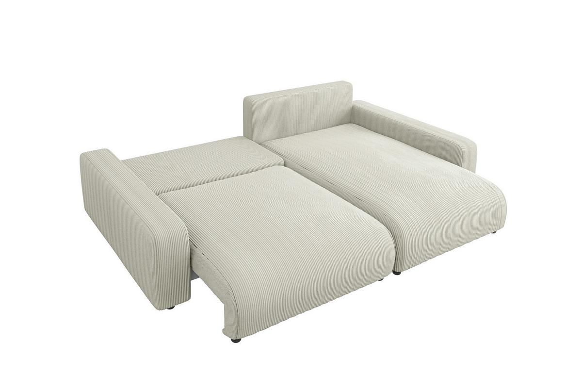 ECKSOFA Emma Beige Cord - Ottomane rechts - Beige, Textil (234/170cm) - S-Style Möbel