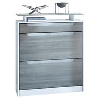 SCHUHSCHRANK Fiesta Avola-Anthrazit / Weiß Hochglanz - Anthrazit, Holzwerkstoff (89/104/23cm) - Vladon