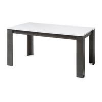 ESSTISCH weiß Hochglanz, grau Stone 158 - 200 cm, Küchentisch ausziehbar - Weiß Hochglanz/Grau, Holzwerkstoff (158/88/75cm) - Furn.Design