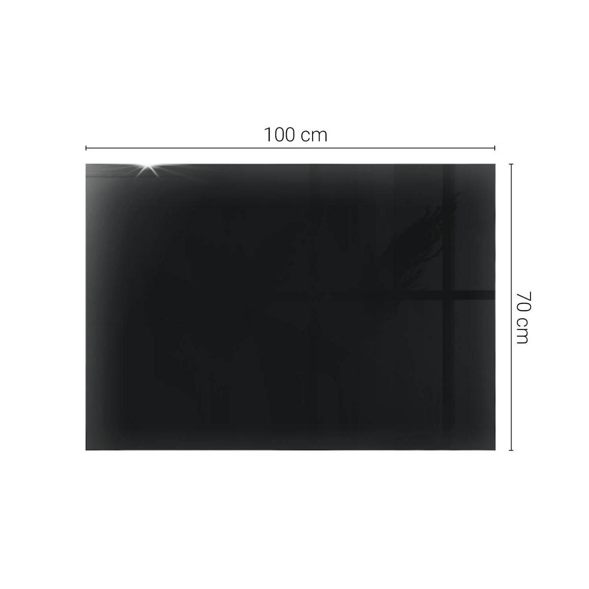 TISCHPLATTE 100x70 cm Farbe Schwarz, glatt - Schwarz, Glas (100/70/0.4cm) - TULUP