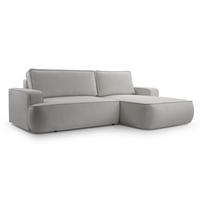 ECKSOFA L Form Ablia Hellgrau 267/168/87 cm mit Schlaffunktion R - Hellgrau/Schwarz, Kunststoff/Textil (267/168cm) - AX Living