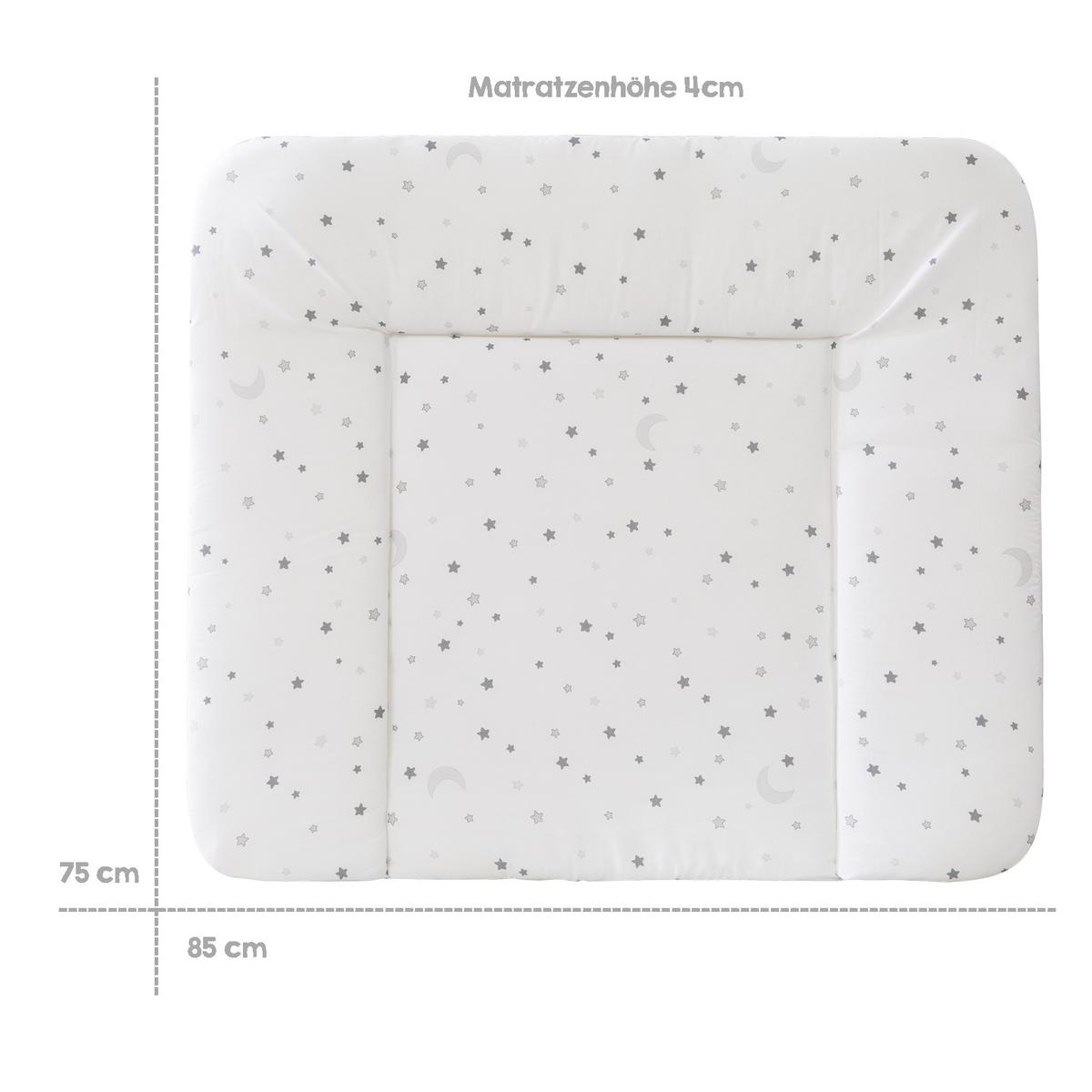 WICKELAUFLAGE Sternenzauber grau - Weiß, Textil (85/75cm) - Roba
