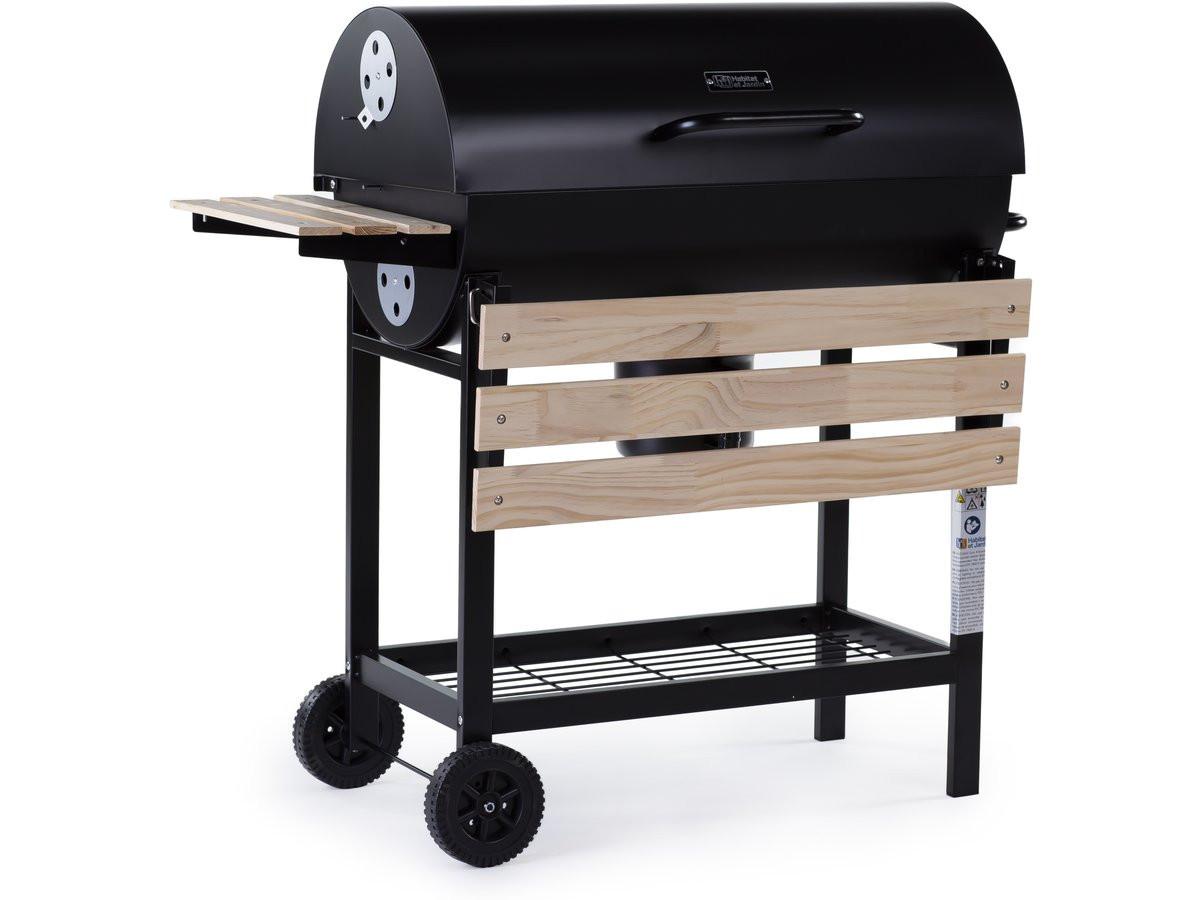 HOLZKOHLENGRILL king Schwarz - Schwarz, Metall (63/105/95cm) - Habitat Garten