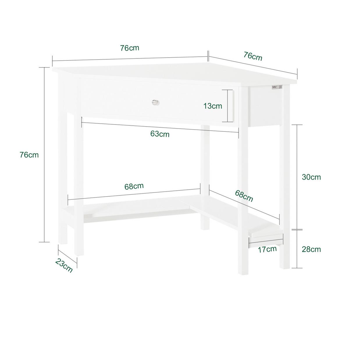 SCHREIBTISCH Weiß - Weiß, Holzwerkstoff (76/76/76cm) - SoBuy