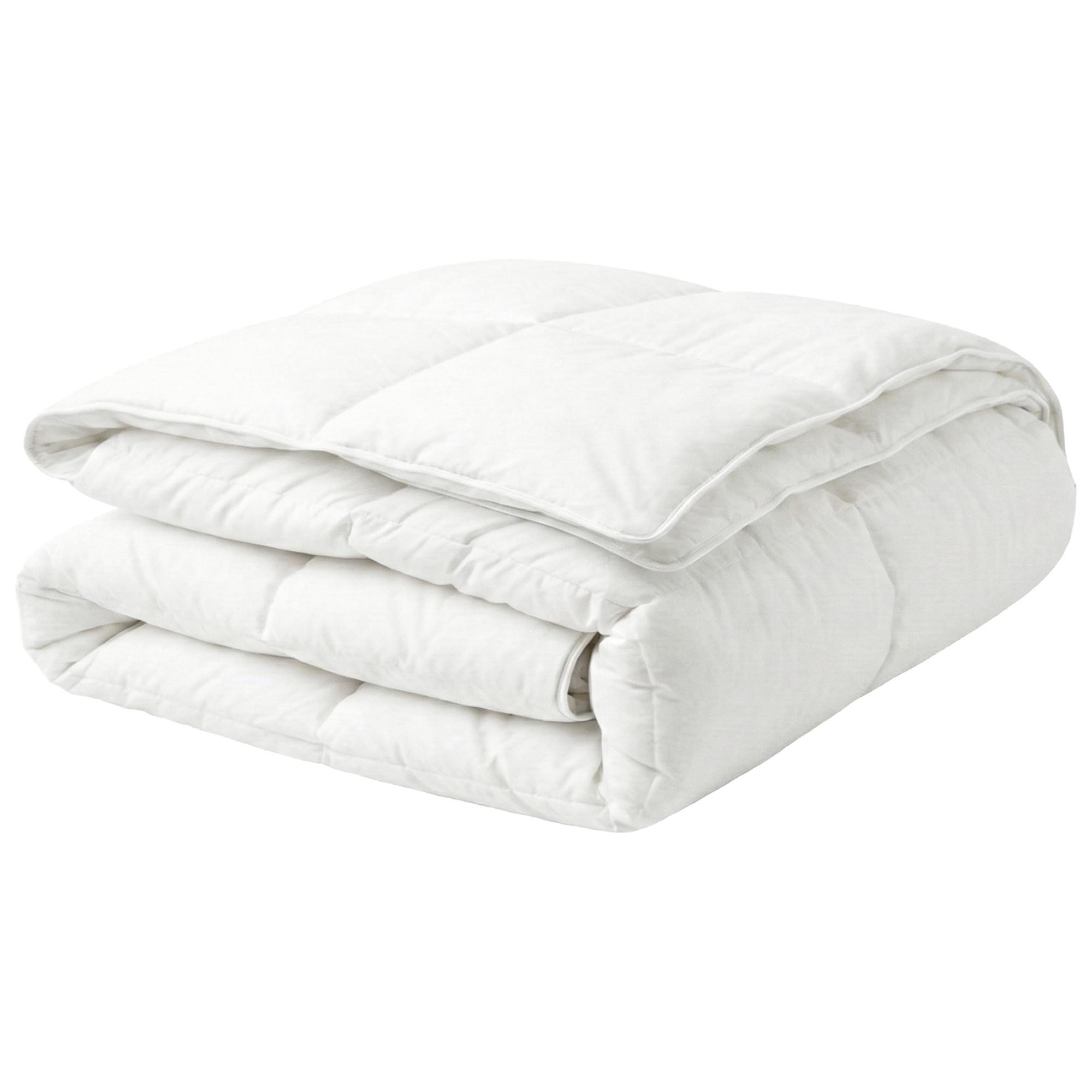 BETTDECKE Zweilagig Entenfedern und Daunen 4-Jahreszeiten 200/200 cm Serrato - Weiß, Textil (200/200cm) - Beliani