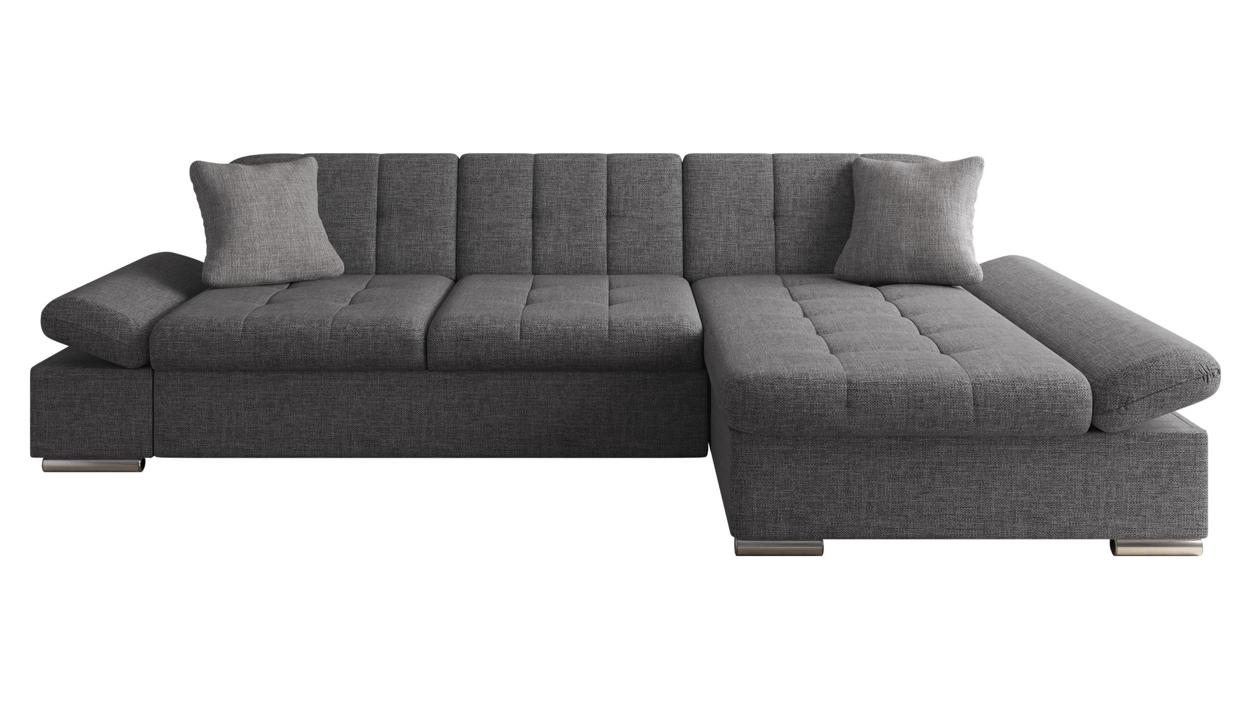 ECKSOFA Montana, Seite: Rechts - Chromfarben, Holz/Textil (278/161cm) - MIRJAN24