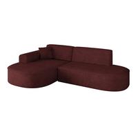 ECKSOFA Ottomane Links MARI-L1 - 243x171x79 cm Bordeaux Velours - Bordeaux/Schwarz, Holzwerkstoff/Kunststoff (243/171cm) - ALTDECOR