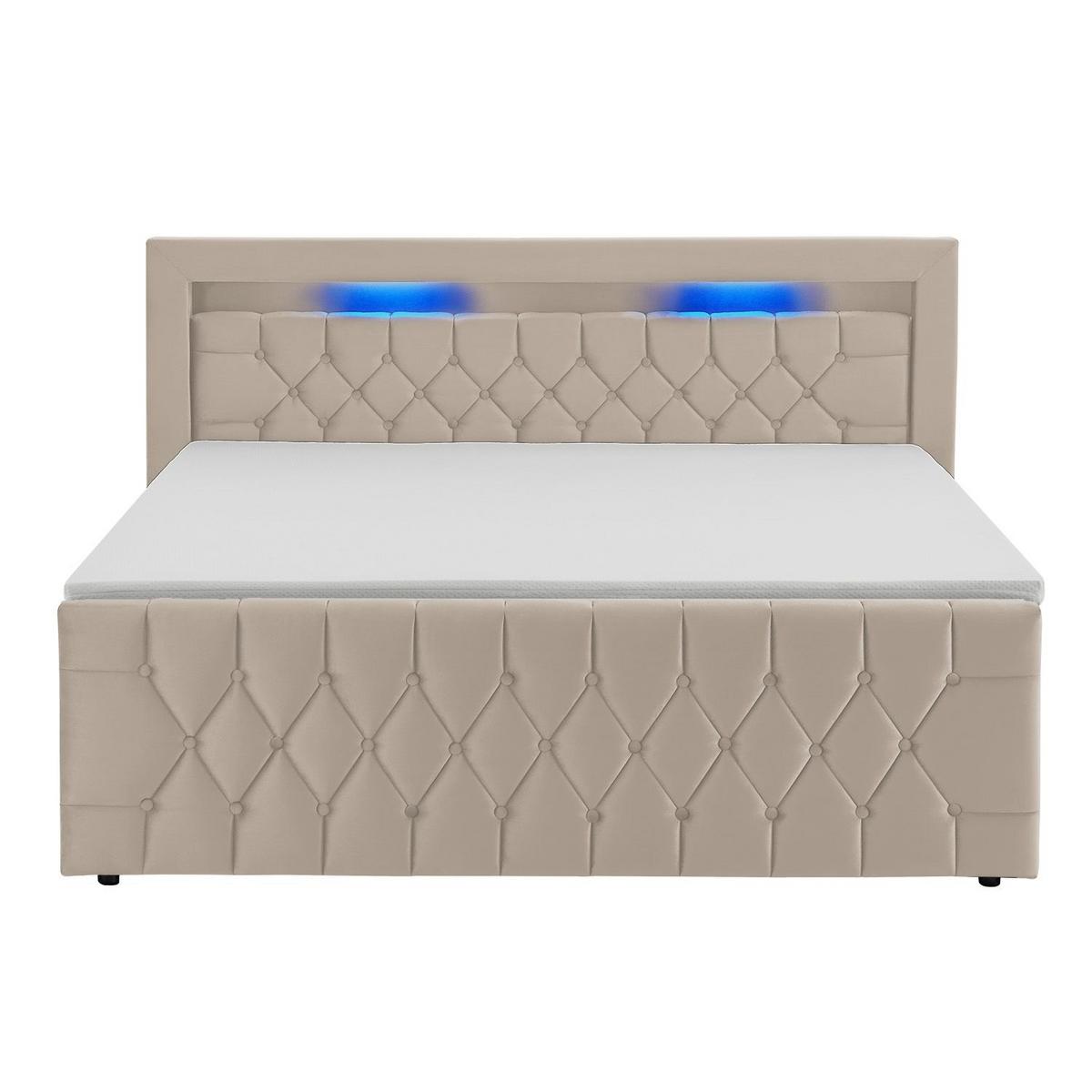 BOXBETT Leona Beige Samt 140x200 cm - Beige, Textil (140/200cm) - Juskys