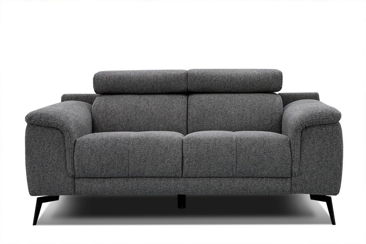 SOFA FIERO 2-Sitzer, dunkelgrau - Dunkelgrau/Schwarz, Holzwerkstoff/Textil (170/82/103cm) - Wozimo