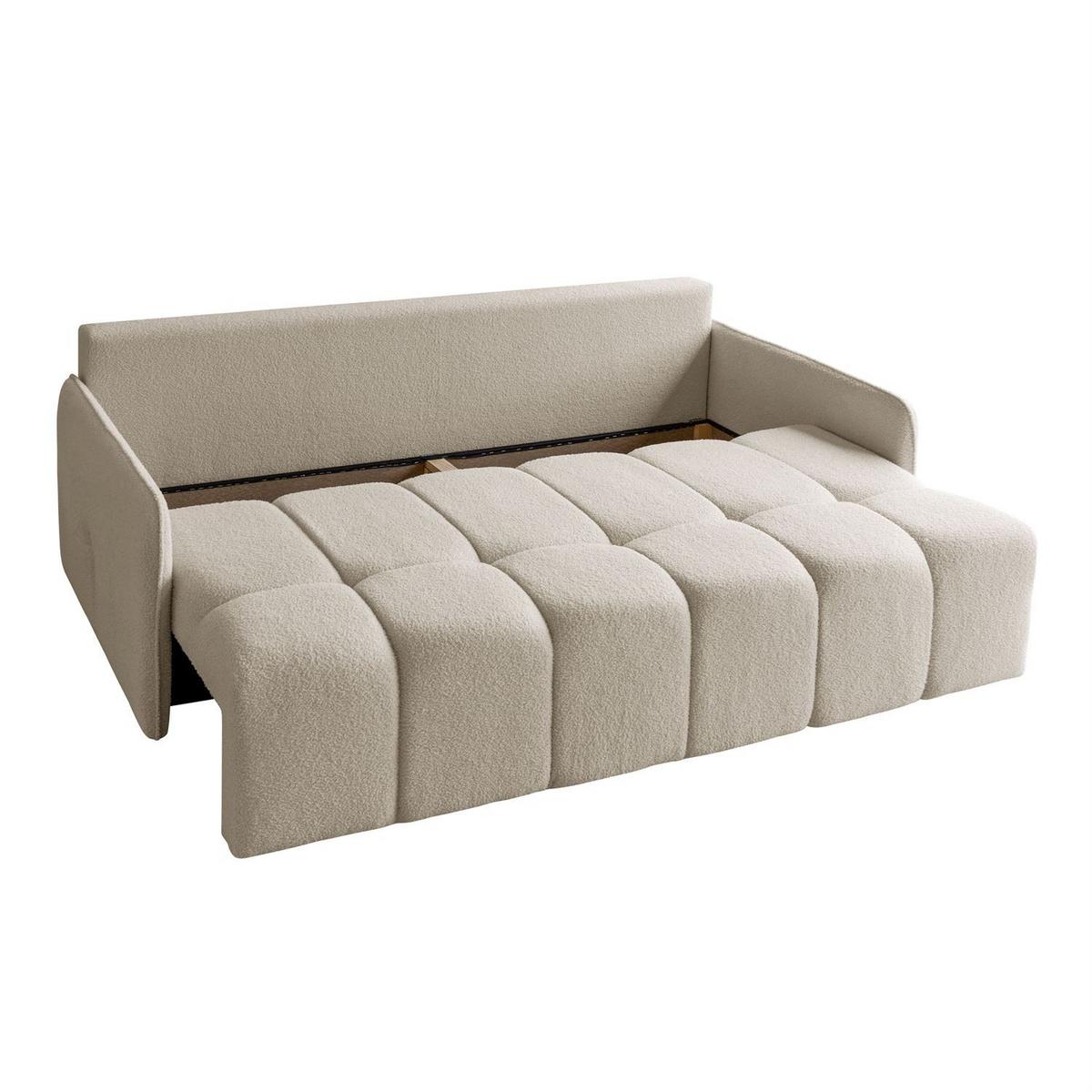 SCHLAFSOFA Morena, zweisitzig, mit Schlaffunktion, Quelle 03 - Creme, Textil (207/90/90cm) - Lookway