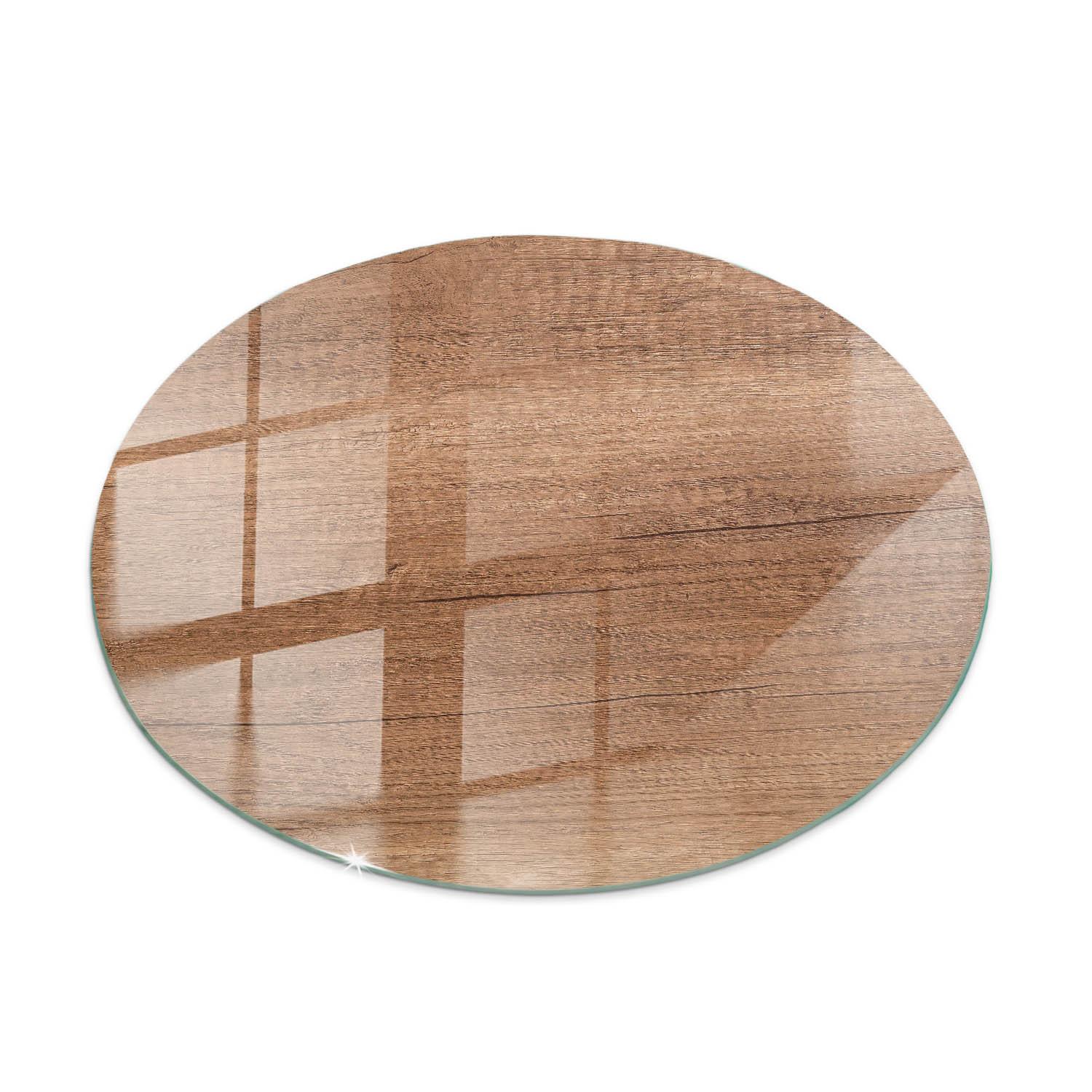 TISCHPLATTE fi80 cm Natürliche Holzmaserung - Braun, Glas (0.4/80/80cm) - TULUP