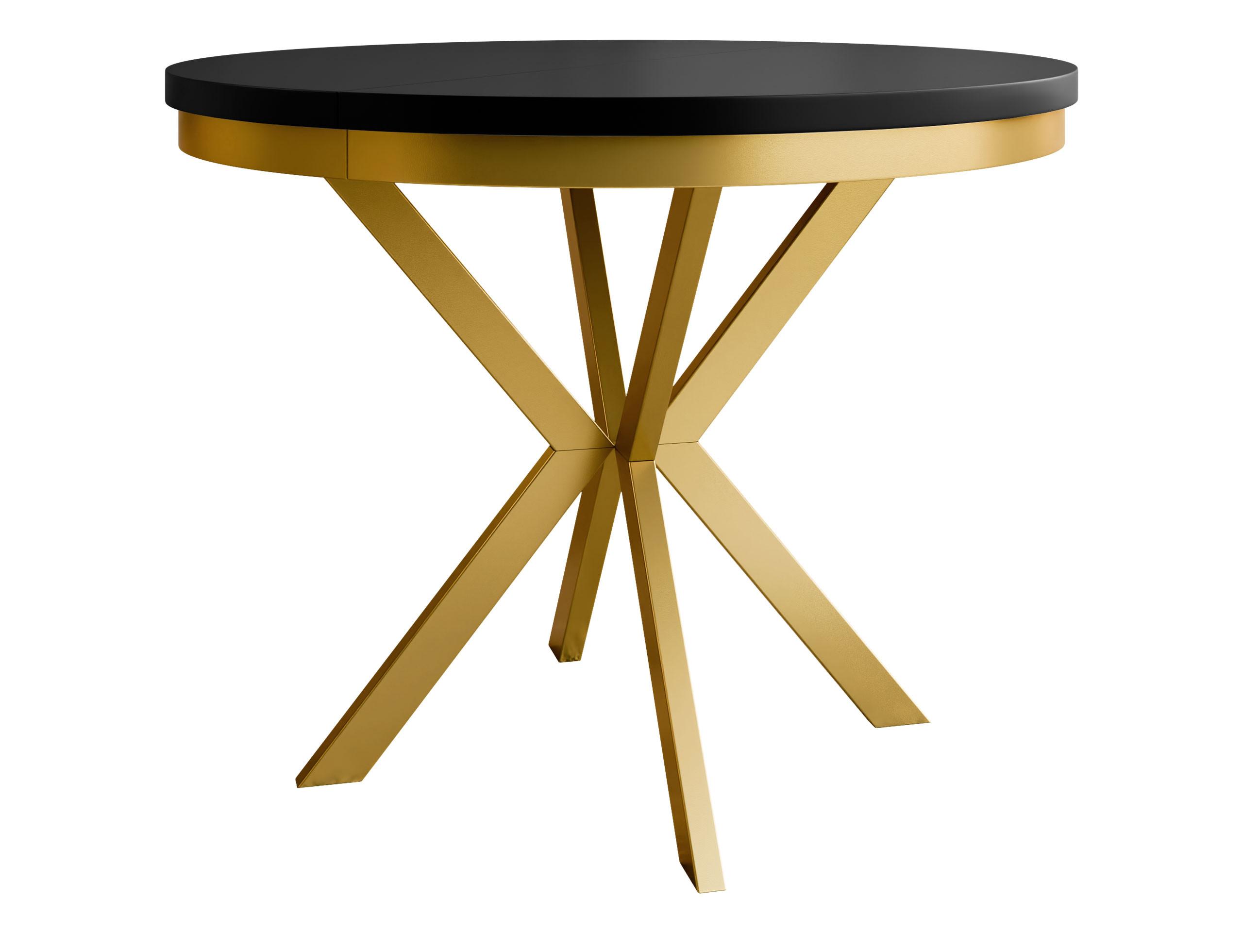 ESSTISCH ausziehbar Edder Gold 120 - Goldfarben/Schwarz, Holzwerkstoff/Metall (120/120/76cm) - MIRJAN24