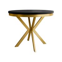 ESSTISCH ausziehbar Edder Gold 120 - Goldfarben/Schwarz, Holzwerkstoff/Metall (120/120/76cm) - MIRJAN24