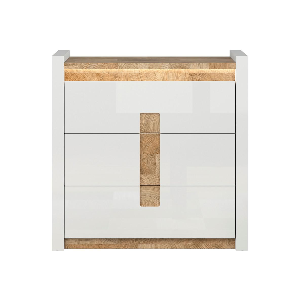KOMMODE Helios Weiß und Holz - Weiß, Holzwerkstoff (97/96.5/41cm) - Petits-meubles