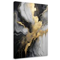 WANDBILD abstrakter glamour aus marmor - Goldfarben, Textil (40/60cm) - Feeby