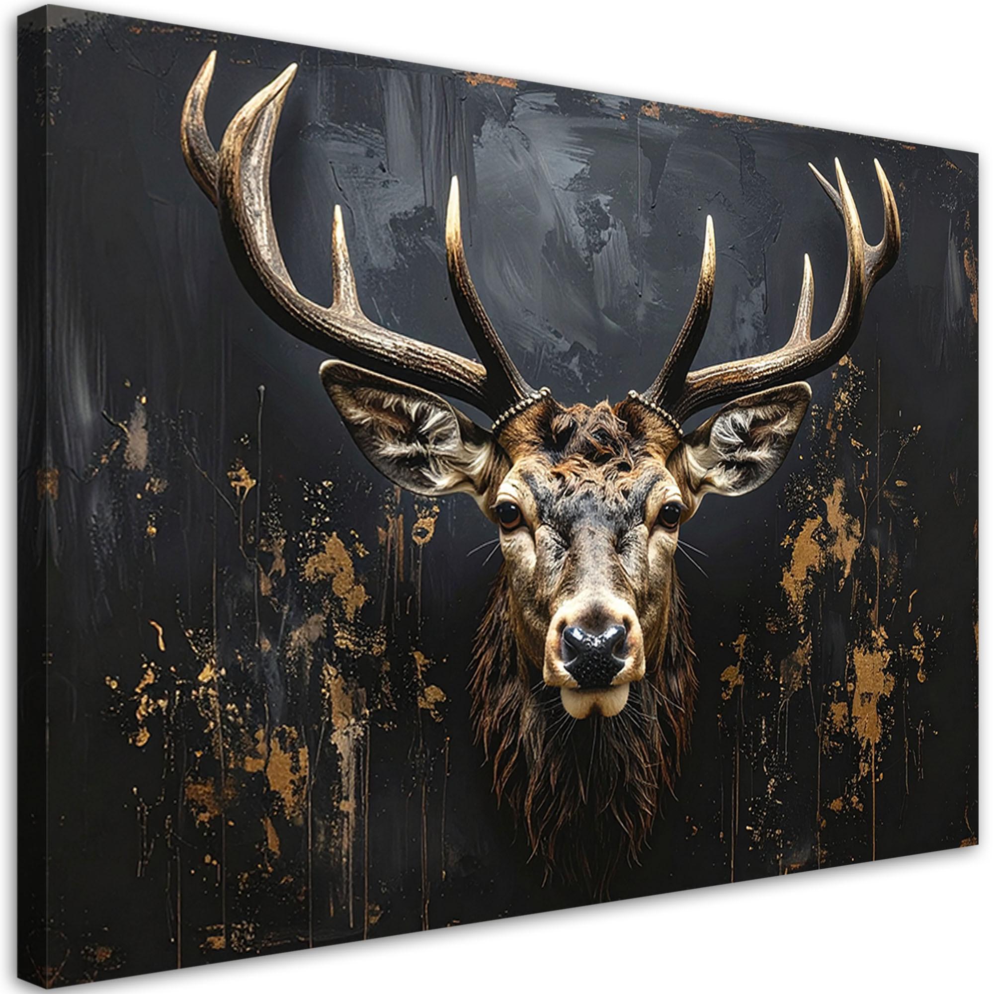 LEINWANDBILD Tiere 120x80cm - Goldfarben, Textil (120/80cm) - Feeby