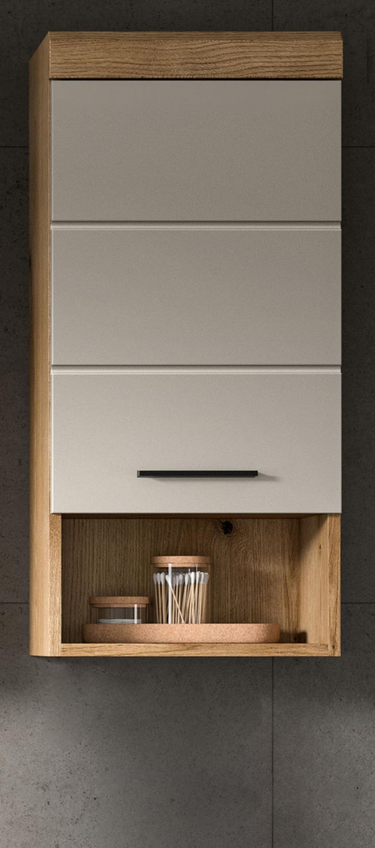 HÄNGESCHRANK Sand Kaschmir, Evoke Eiche, Badschrank hängend 37 cm - Kaschmir/Eichefarben, Holzwerkstoff/Kunststoff (37/79/24cm) - Inn.Furn