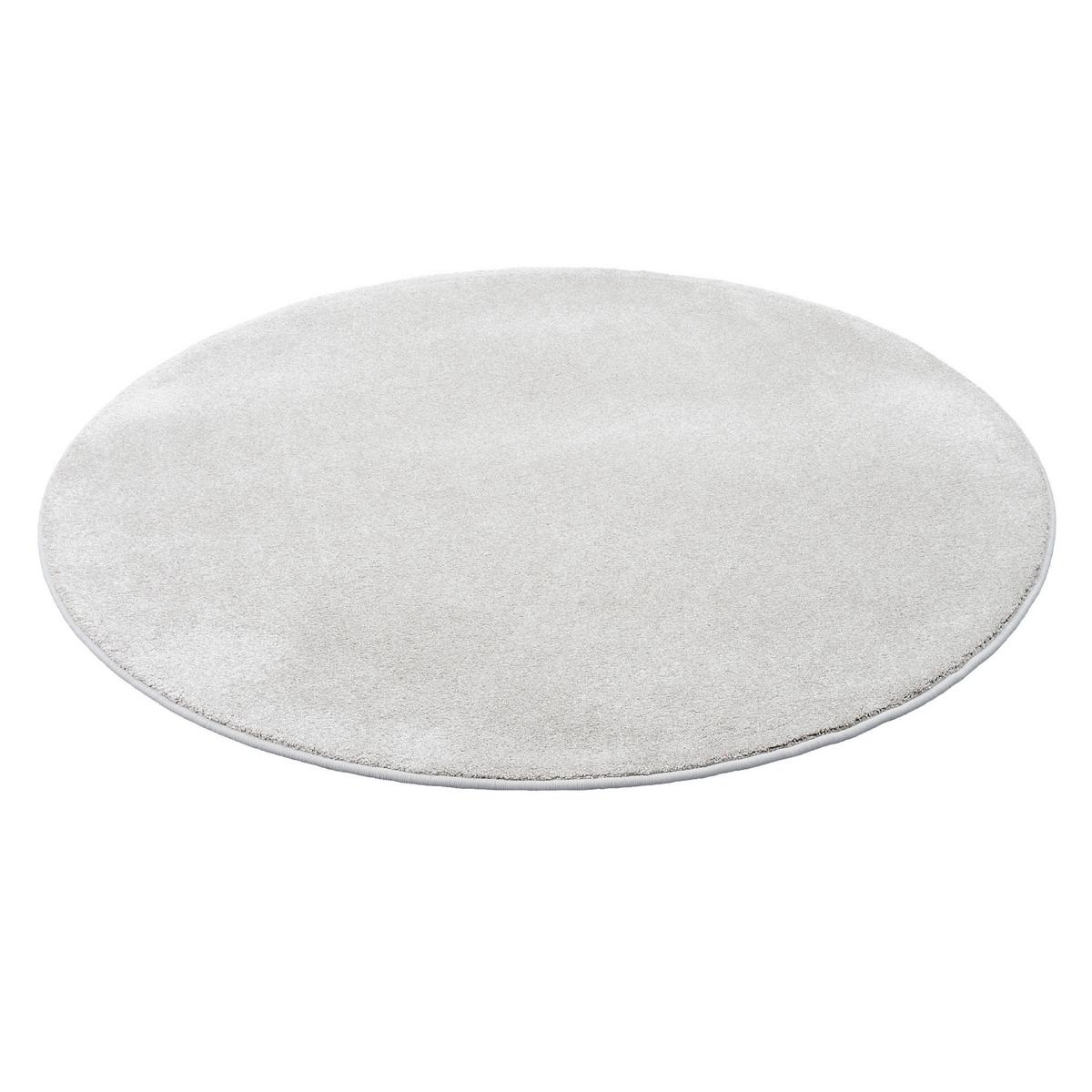 HOCHFLOR LUXUS VELOURS TEPPICH TOUCH RUND - Silberfarben, Textil (100/100cm) - Snapstyle