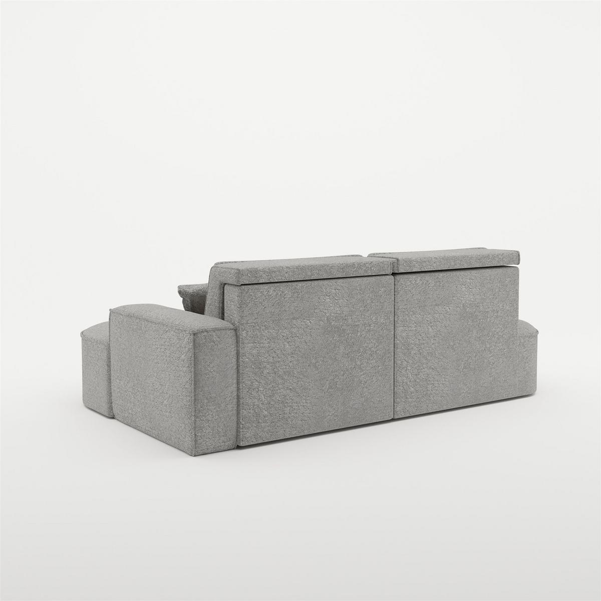 ECKSOFA Venedig Mit Schlaffunktion - Grau, Holzwerkstoff/Textil (278/179cm) - Fun Möbel