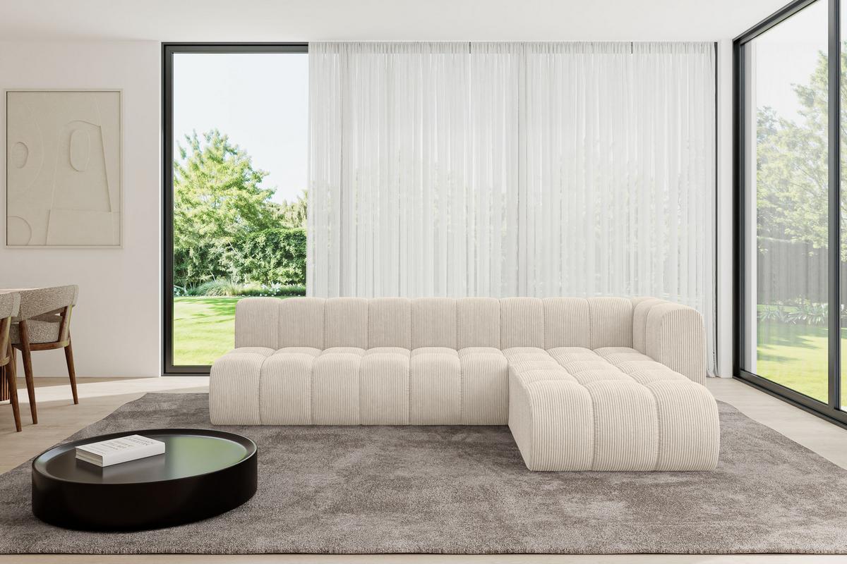 ECKSOFA modulares Sofa Darnel-L2 - 296x177x70 cm Beige - Beige, Holzwerkstoff/Textil (296/177cm) - ALTDECOR