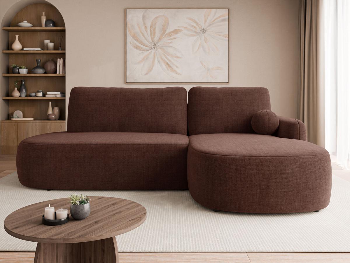 ECKSOFA Loridu O Premium, Seite: Rechts - Nussbaumfarben/Schwarz, Holz/Kunststoff (174/274cm) - MIRJAN24