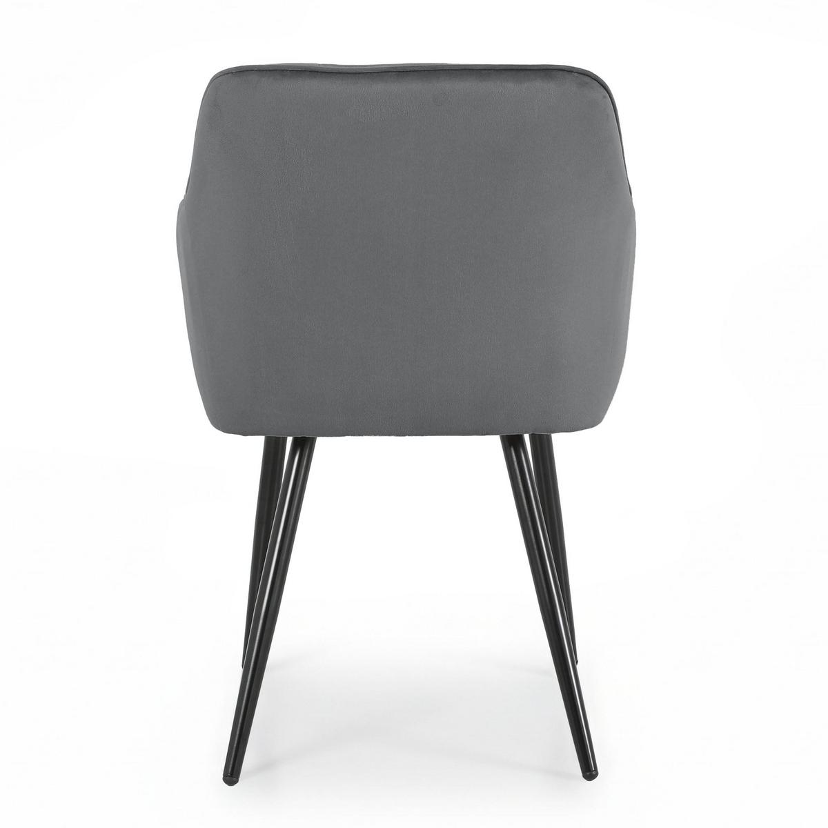 POLSTERSTUHL 4er Set, Metallbeine Graphit, Schwarz 54,5/82,5/58 - Schwarz, Textil (55/83/50cm) - RAUMHIRSCH FURNITURE