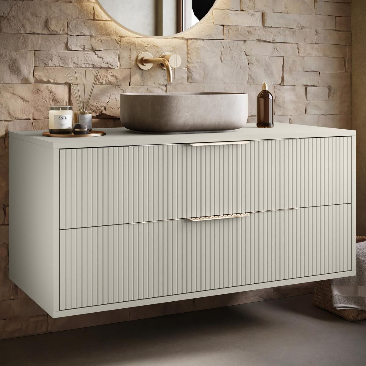 WASCHBECKENUNTERSCHRANK Rimini 2 Schubladen Cashmere - 100 x 46 x 54 cm - Kaschmir, Holz (100/46/46cm) - Badplaats