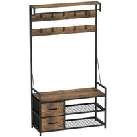 GARDEROBENSTÄNDER mit Sitzbank 100/40/180 cm - Braun, Holzwerkstoff (40/180/100cm) - HOMCOM