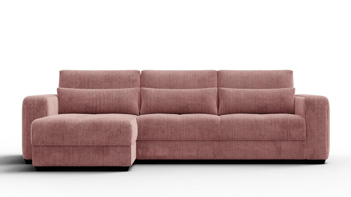 ECKSOFA OLI 4-Sitzer links, altrosa - Altrosa, Holz/Textil (295/172cm) - Wozimo
