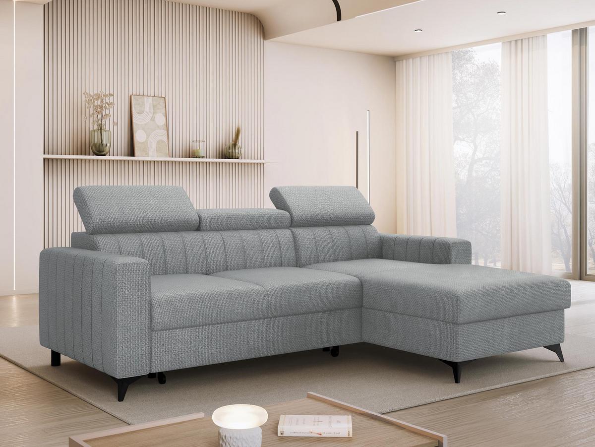 ECKSOFA Milano, Seite: Rechts 2R+LC - Dunkelgrau/Schwarz, Holz/Textil (236/172cm) - MIRJAN24