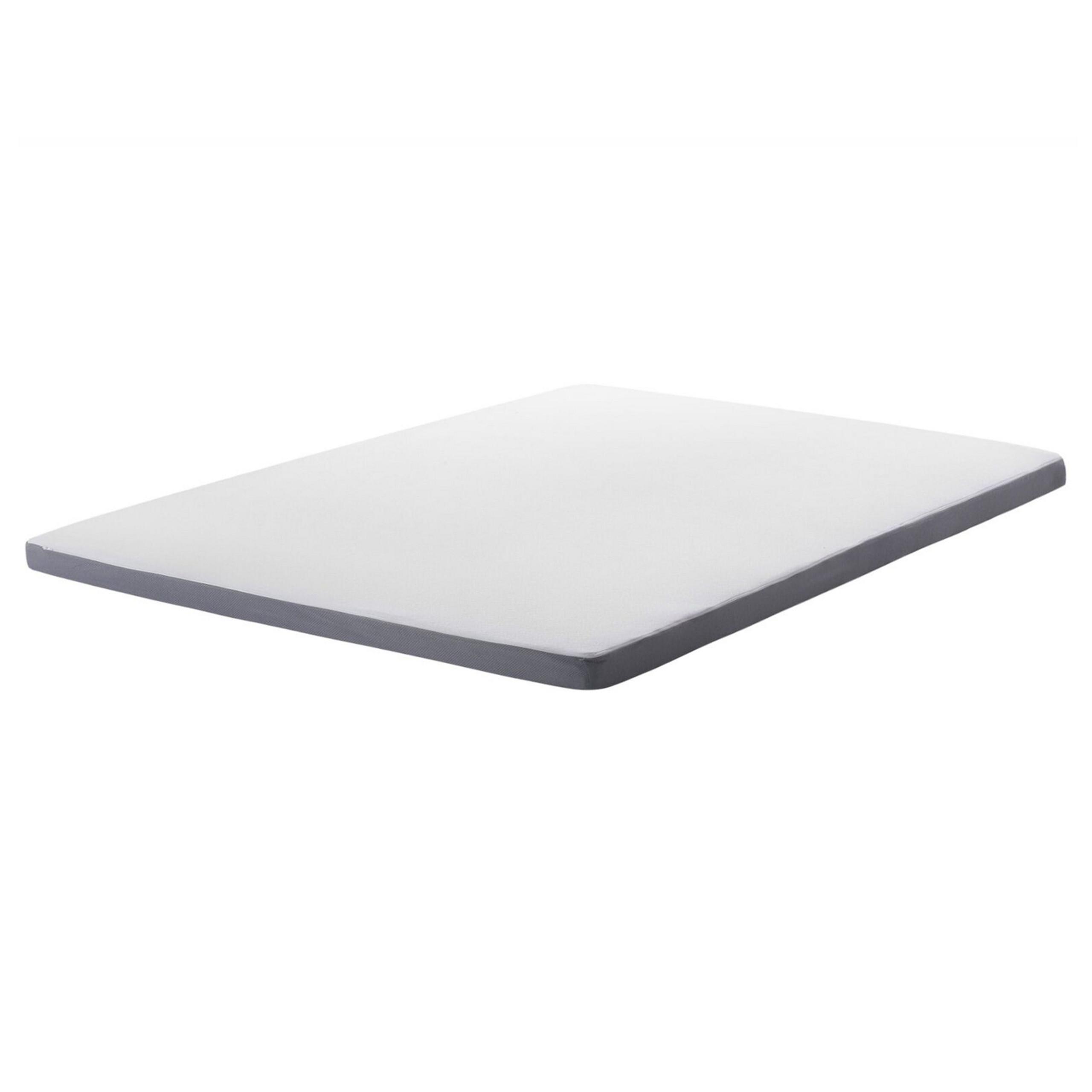 MATRATZENTOPPER 160/200 cm Comfy - Weiß/Grau, Textil (160/200cm) - Beliani