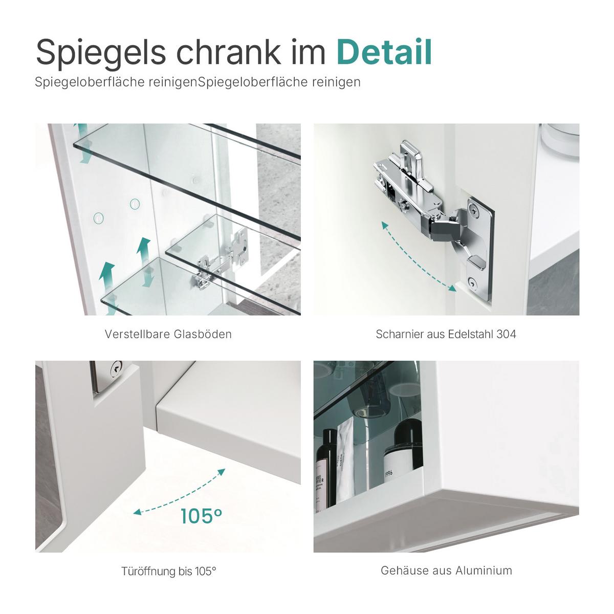 SPIEGELSCHRANK Schwarz 85/65/14,5 cm - Schwarz, Metall (85/65/14.5cm) - EMKE