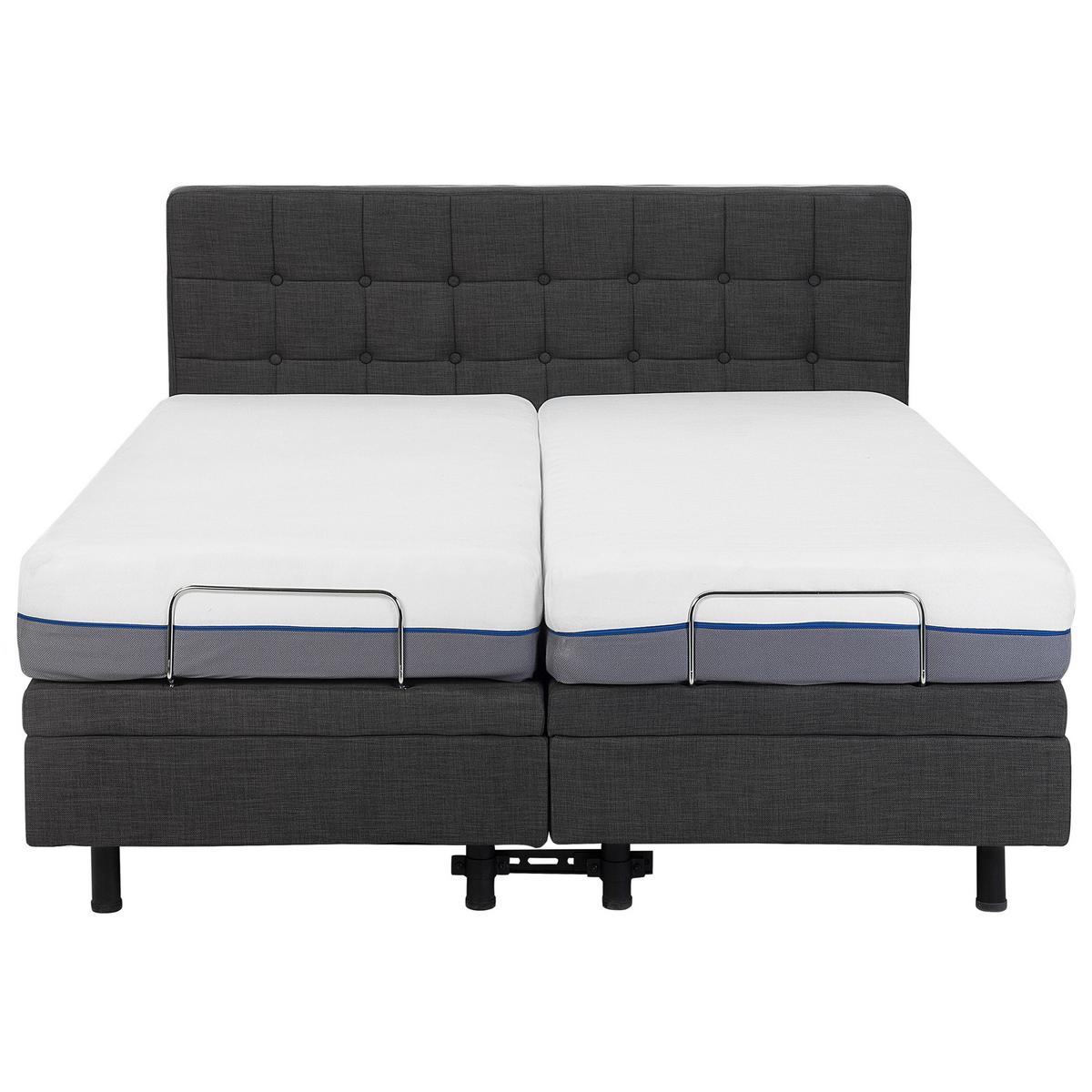 POLSTERBETT 180/200cm Dunkelgrau Duke - Dunkelgrau, Textil (180/200cm) - Beliani