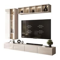 WOHNWAND CARMEN II, hängend mit LED-Beleuchtung. - Kaschmir, Holzwerkstoff (250/27/40cm) - Lookway