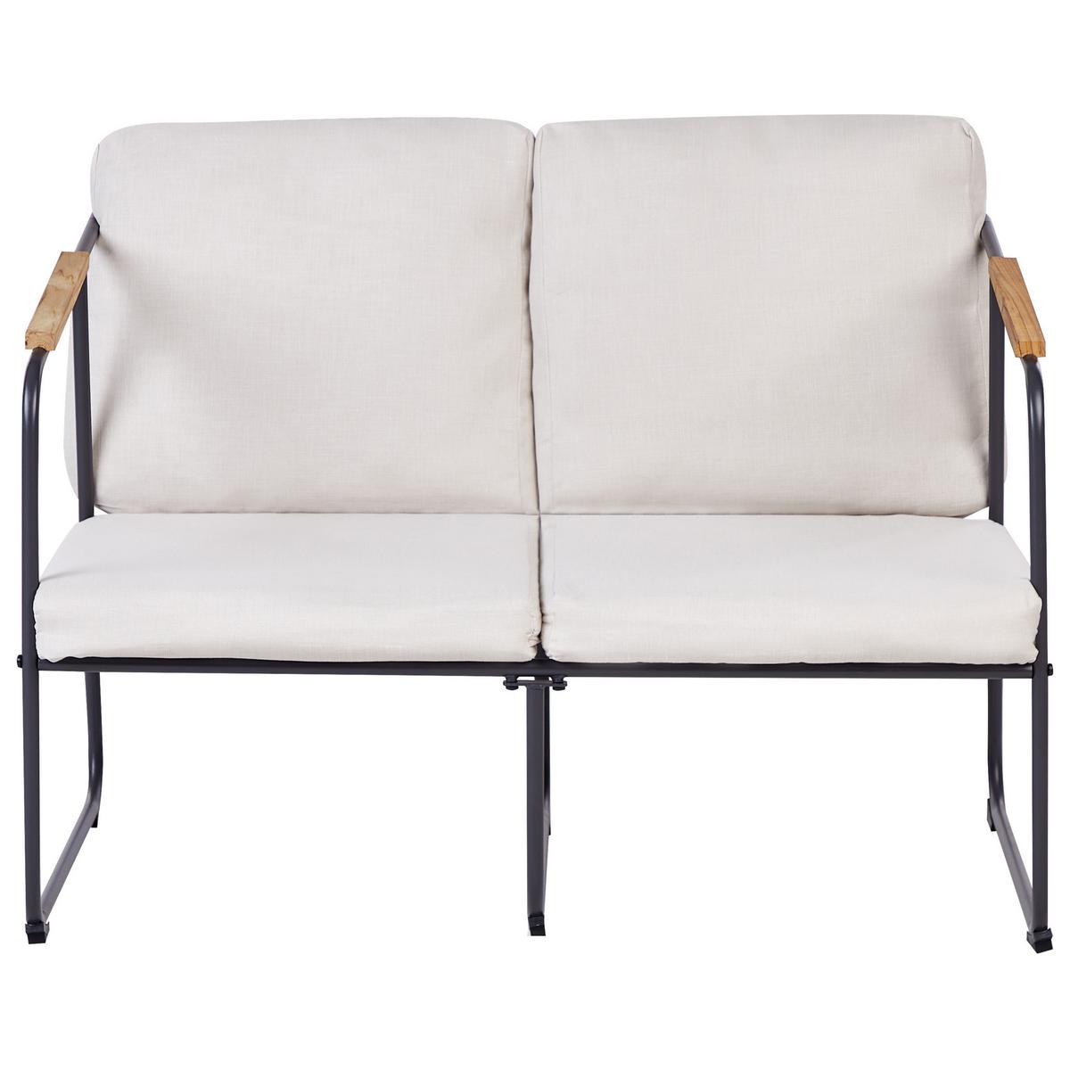 LOUNGE-SET 4-sitzer Stahl Helles Beige Vezzana - Hellbraun/Beige, Metall - Beliani