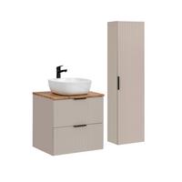BADMÖBEL 60.6cm Adriel 2er-Set Kaschmir und Holz - Beige, Holzwerkstoff (60.6/59/46cm) - Petits-meubles