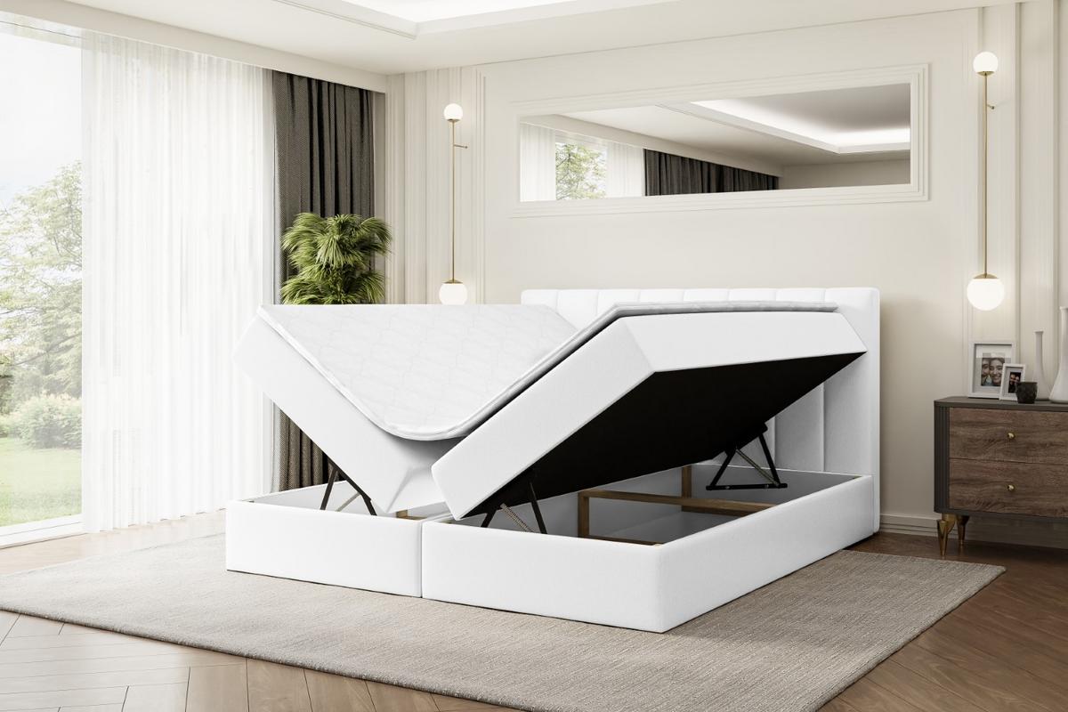 BOXBETT mit Matratze H3 und Lattenrost - OTTA - 140x200 cm Weiß Hochglanz - Weiß Hochglanz, Holzwerkstoff (140/200cm) - ALTDECOR