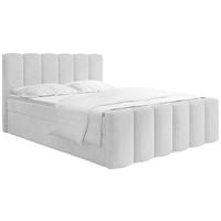 BOXBETT Serenity mit Bettkasten, Samt Hellgrau 120x200 cm – inkl. H4 Taschenfederkern Matratze & Foam Topper - Hellgrau/Schwarz, Holz/Holzwerkstoff (120/200cm) - WFL GROUP