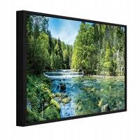 BILDER mit Rahmen Wald Fluss Grün 120x80 cm - Multicolor, Holzwerkstoff (120/80cm) - Wallarena